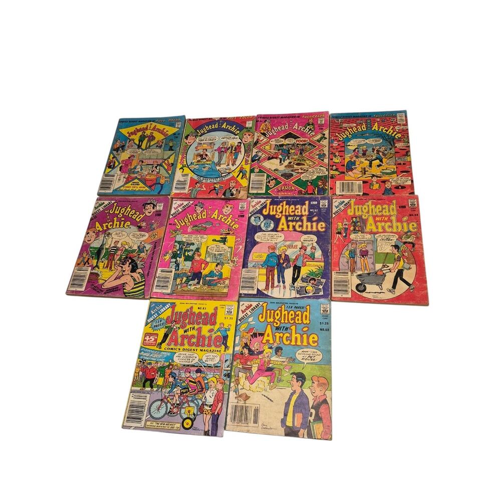Jughead with Archie Digest Lot of 10 Archie Series Comics Good To Fair Condition